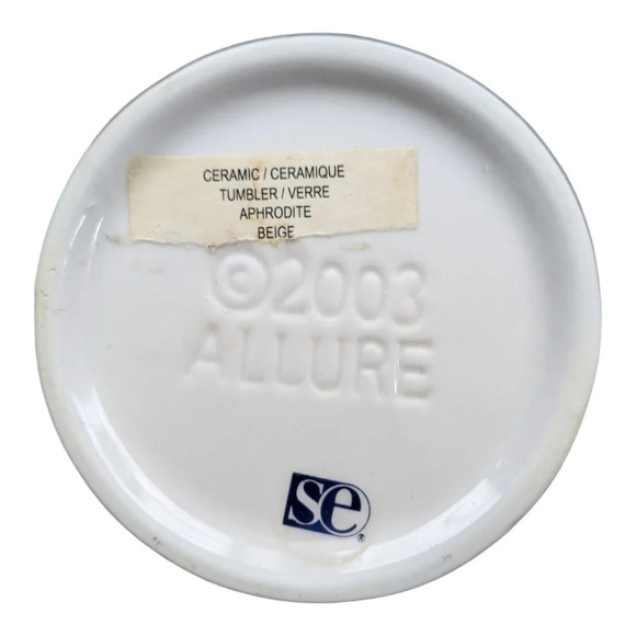 Allure Vintage Set of Toothbrush Holder & Cup  Ceramic Aphrodite-Beige Metallic - Picture 5 of 5